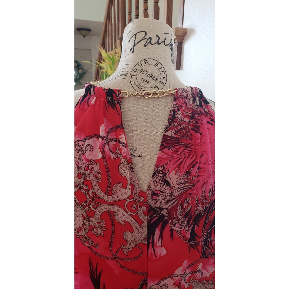 Red High-Low Midi Dress - Picture 6 of 6